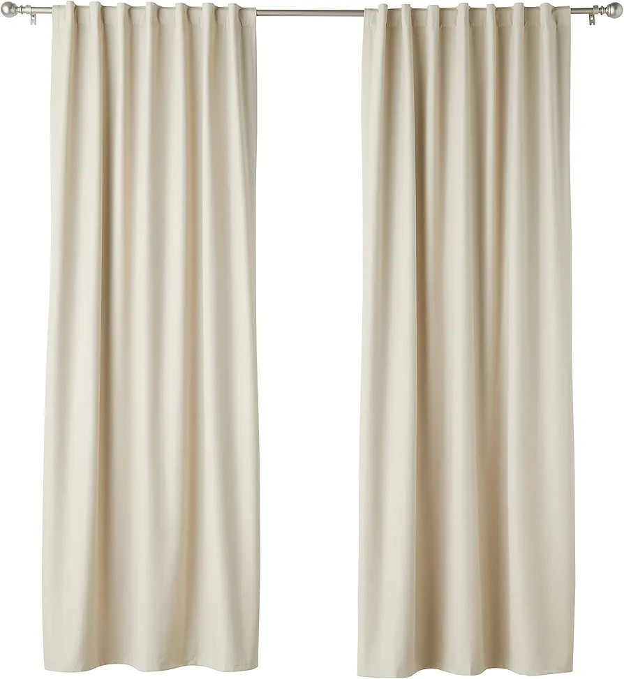 Amazon Basics Room Darkening Blackout Window Curtains with Back Tab Hanging Loops, Set of 2, 52 i... | Amazon (US)