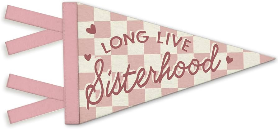 NEFMGEG Baby Girl Nursery Decor, Long Live Sisterhood Wall Felt Pennants Banners Flags, Pink and ... | Amazon (US)