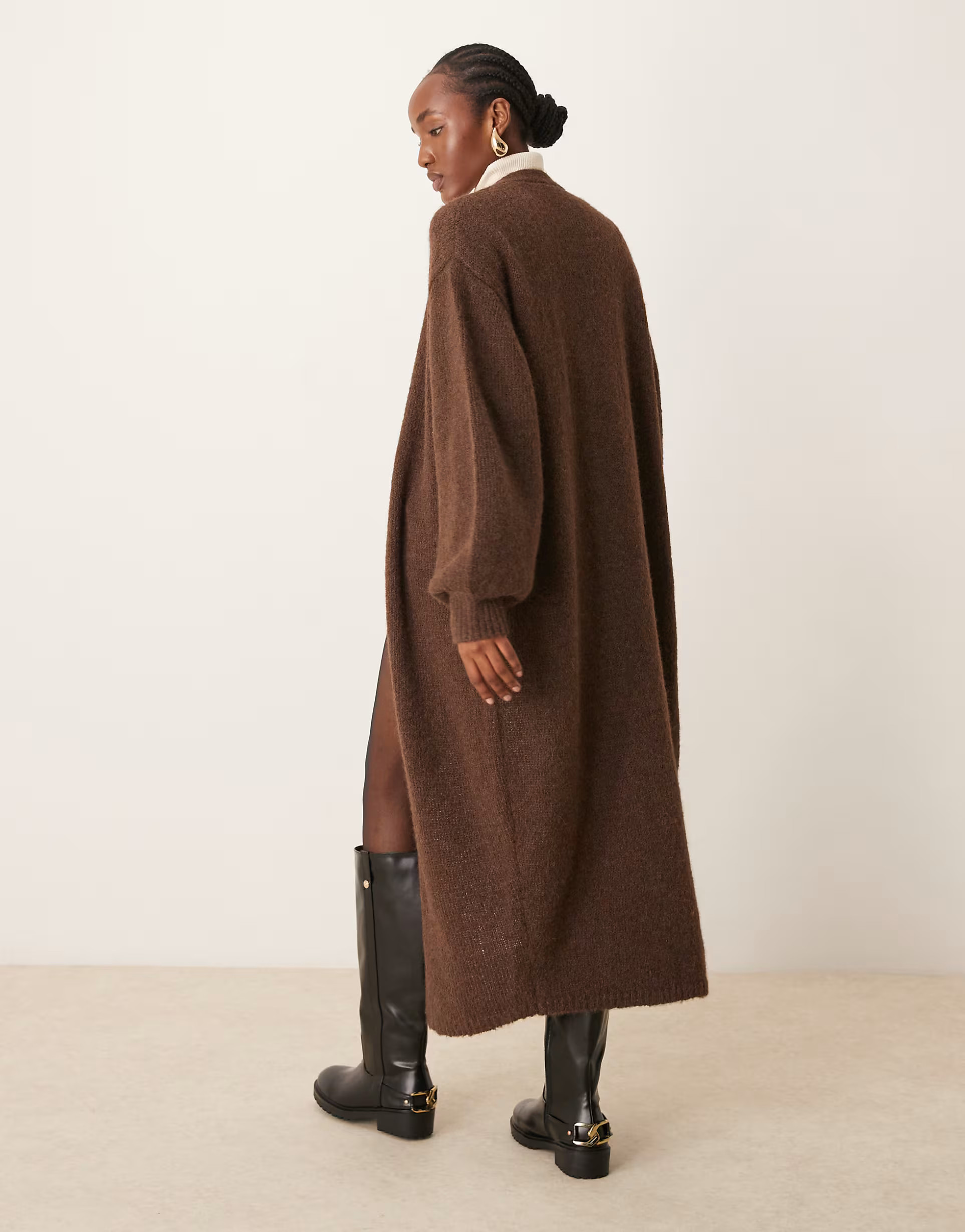 Miss Selfridge maxi cardigan in chocolate | ASOS (Global)