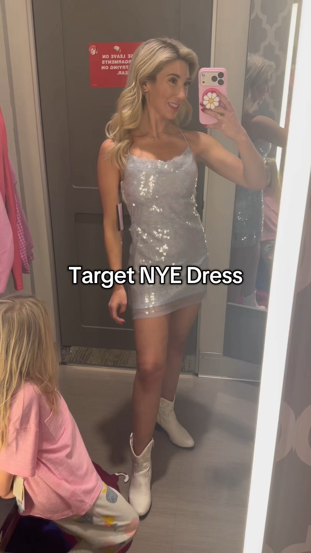 Y’all… @target really did it with the New Year’s Eve dresses this year. 🤍 Add the powder blue coat to finish the look and you’re set. Everything’s linked on my LTK. ✨ #target #targetfinds #nyeoutfit #petitefashion #targethaul 

#LTKFindsUnder50 #LTKPetite #LTKHoliday