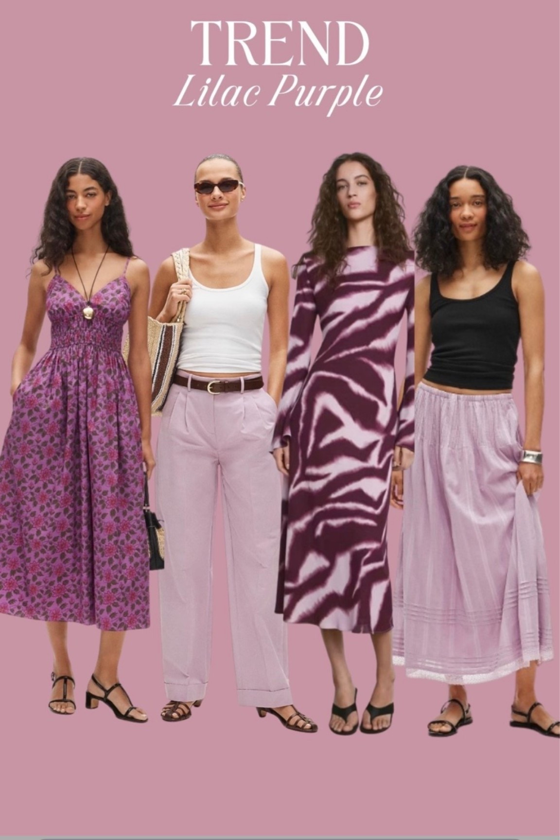 lilac purple is having a moment

purple fashion trend, lilac outfit ideas, feminine summer style, pastel fashion trend, chic spring outfits, elevated everyday style, trending color palette