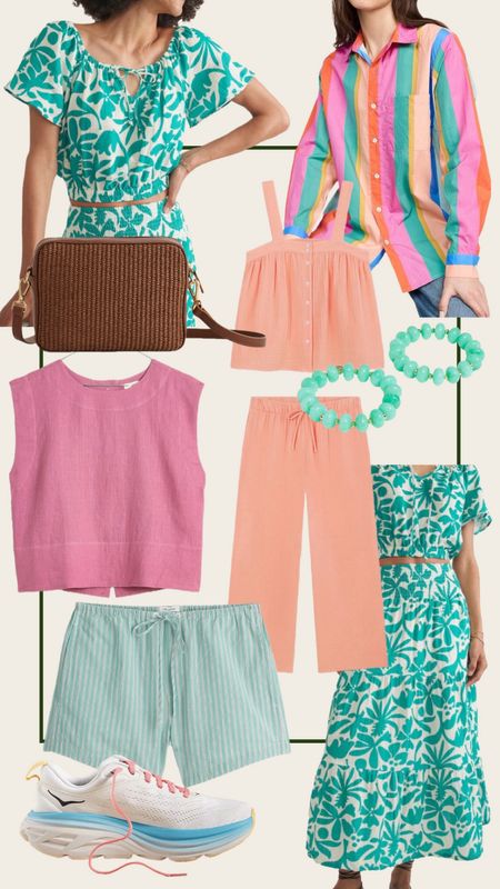 Current wish list & color craze: pinks, teals, & sherbet paired with natural accessories like this leather & rattan crossbody! Summer outfits made easy! 

#LTKFindsUnder100 #LTKStyleTip #LTKSeasonal