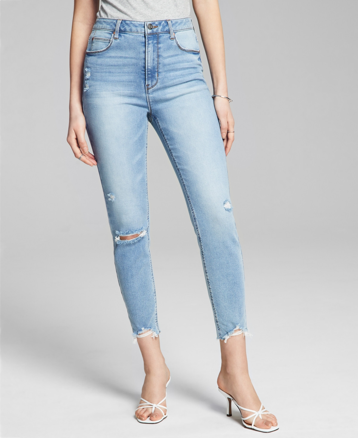 And Now This Shark Bite Hem Perfect Skinny Ankle Jeans | Macys (US)