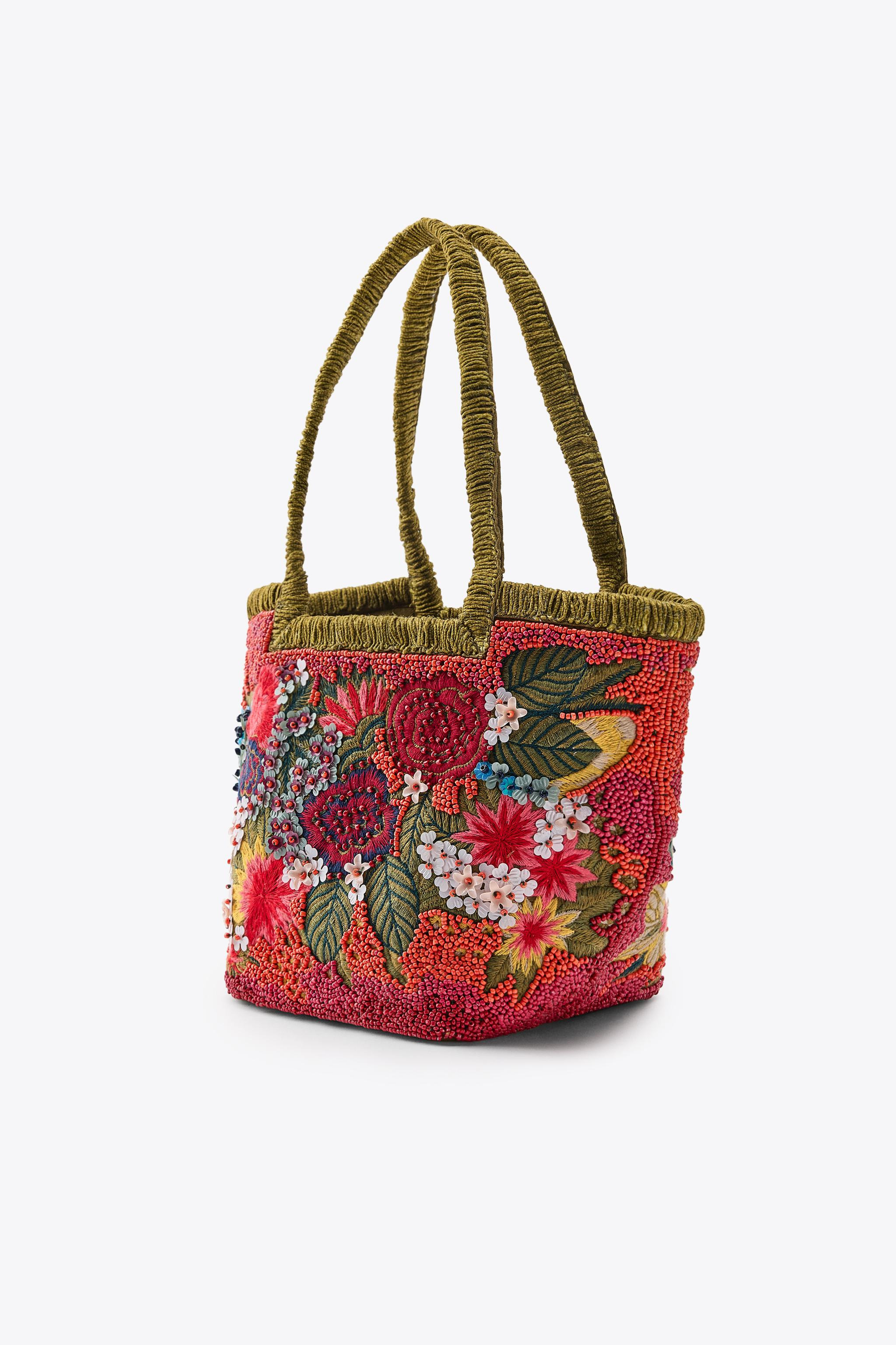 SMALL EMBROIDERED BEADED BAG | Zara US