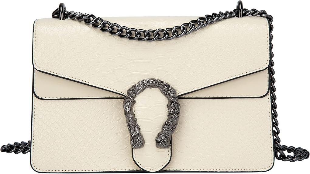 Trendy Chain Crossbody Bags For Women - Luxury Snakeskin Print Leather Shoulder Satchel Bag Eveni... | Amazon (US)