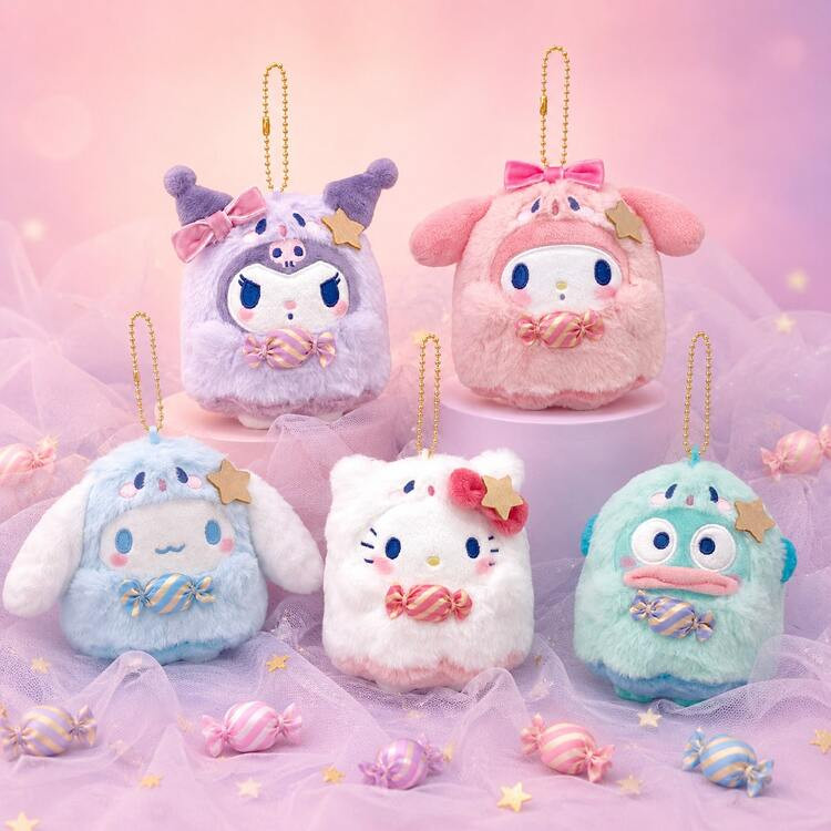 Sanrio Cute Candy Series Round Dumpling Plush Pendant, Kuromi Cinnamoroll My Melody Hello Kitty H... | SHEIN