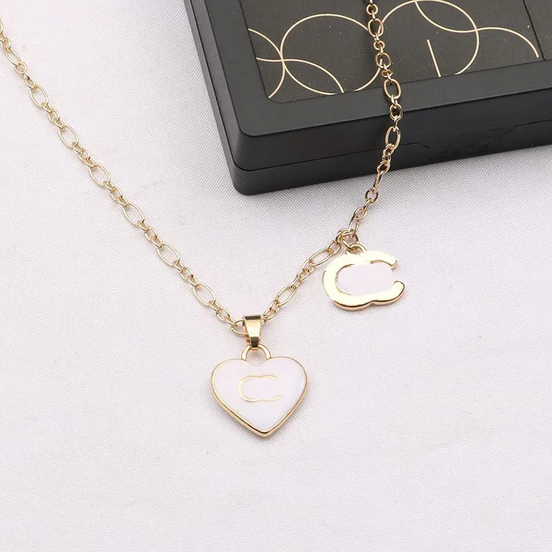 19Style Luxury Designer Double Letter Pendant Necklaces 18K Gold Plated Crysatl Pearl Rhinestone ... | DHGate