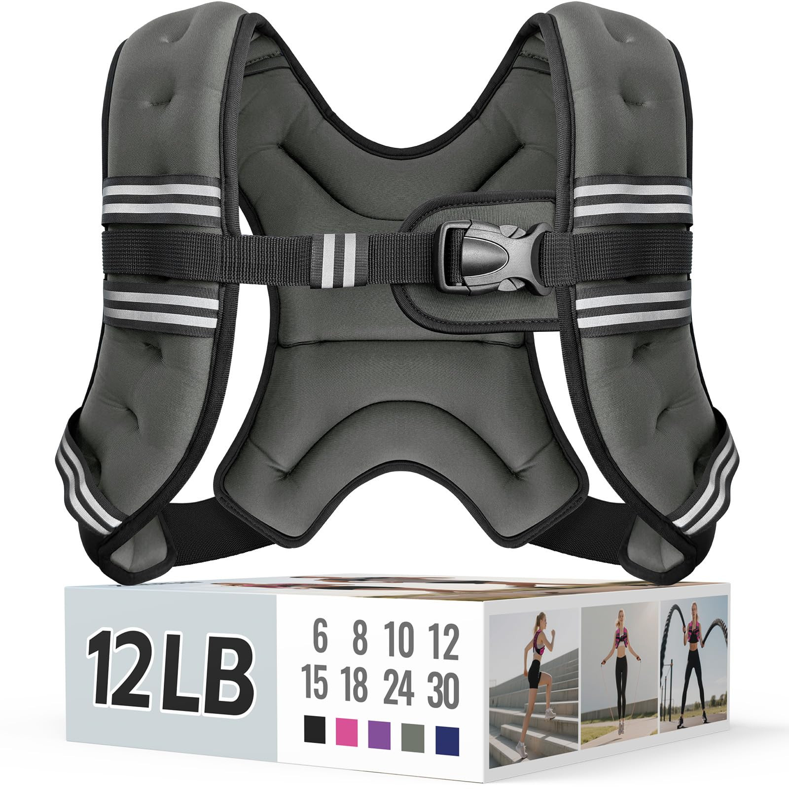 Zeerun Weighted Vest for Women & Men with Reflective Stripe and Adjustable Buckle, Comfortable & ... | Amazon (US)
