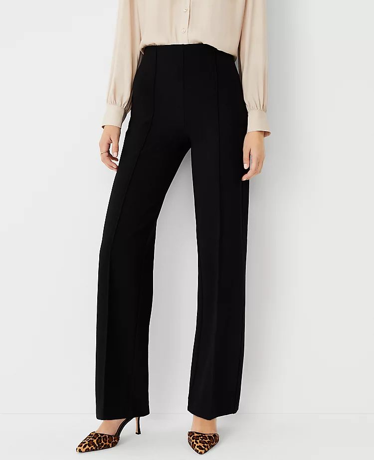 The Petite High Waist Side Zip Straight Pant in Twill | Ann Taylor (US)