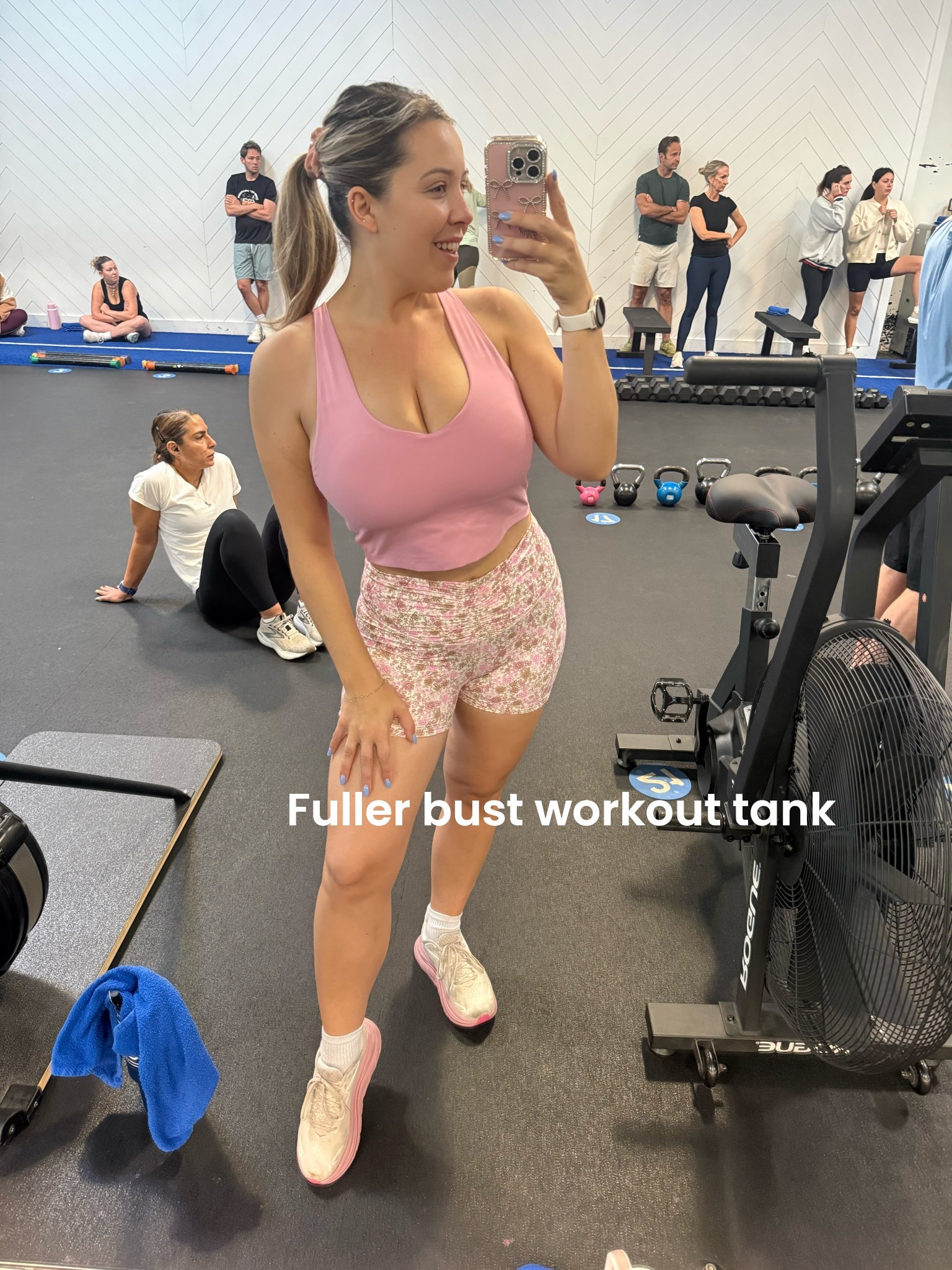 Pink sports bra
Pink fuller bust workout tank top
Pink workout fit
Gym outfit 
Curvy workout fit
Fuller bust sports bra
Larger chested tank top for working out
Biker shorts 

#LTKSaleAlert #LTKfitnessgoals #LTKActive