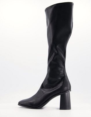 RAID Lennyo knee high boots in black leather look | ASOS | ASOS (Global)