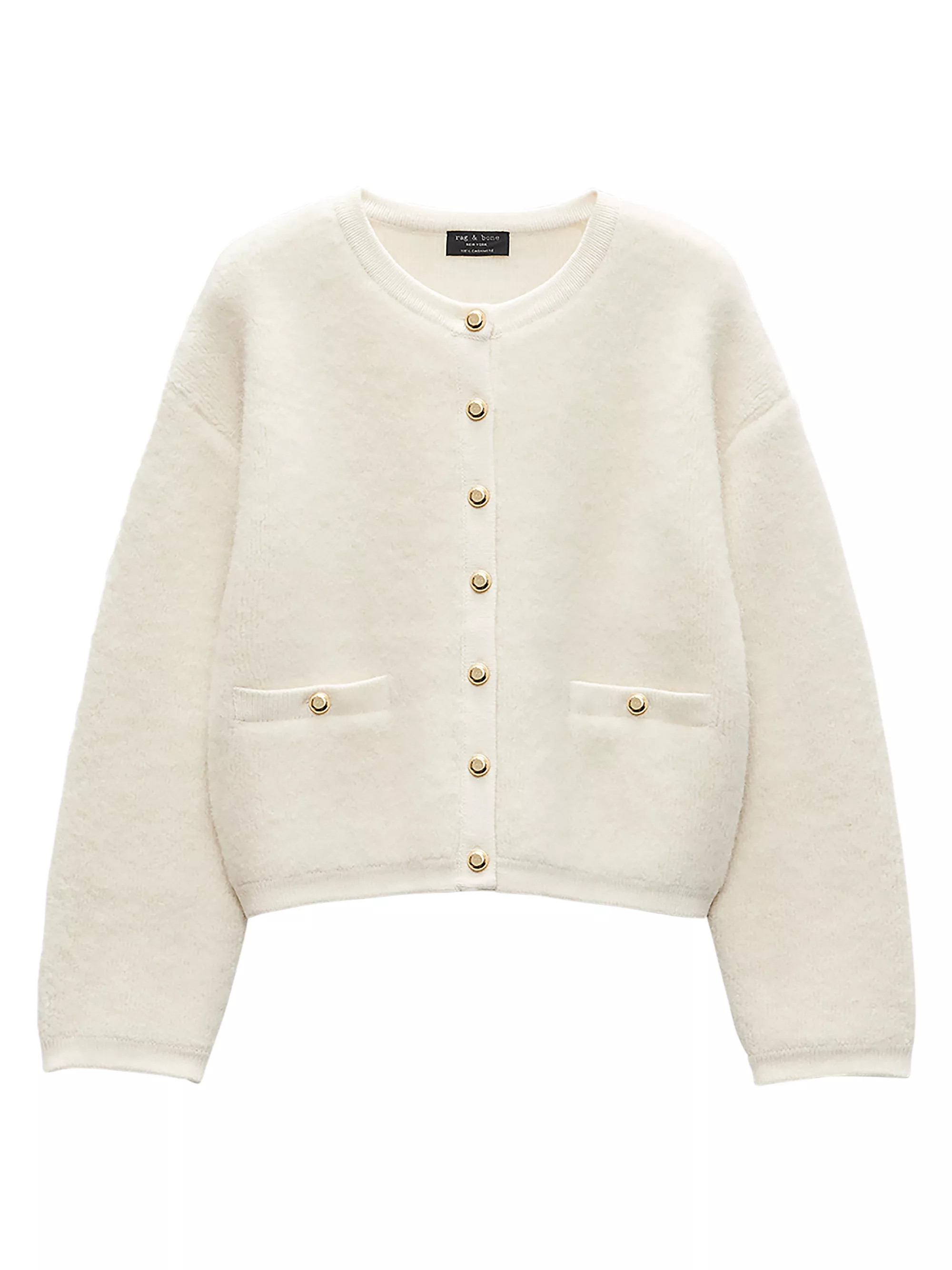 Kaia Boucle Crewneck Cardigan | Saks Fifth Avenue