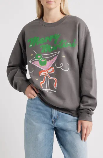 Merry Martinis Fleece Graphic Sweatshirt | Nordstrom