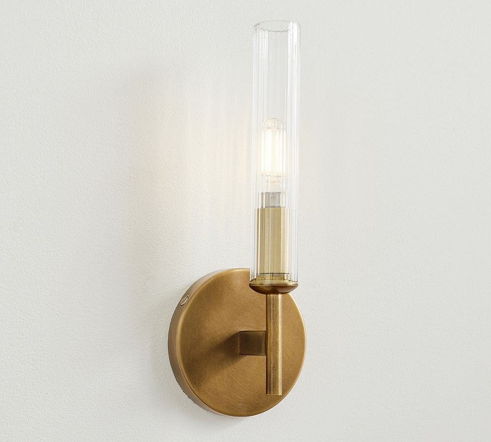 Cooper Ribbed Glass Tube Sconce (13") | Pottery Barn (US)