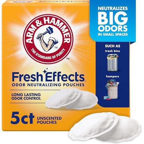 Arm & Hammer Fresh Effects Odor Neutralizing Baking Soda Pouches, Unscented Deodorizer for Long Lasting Freshness in Shoes, Gym Bags, & Small Spaces, 5 count | Amazon (US)