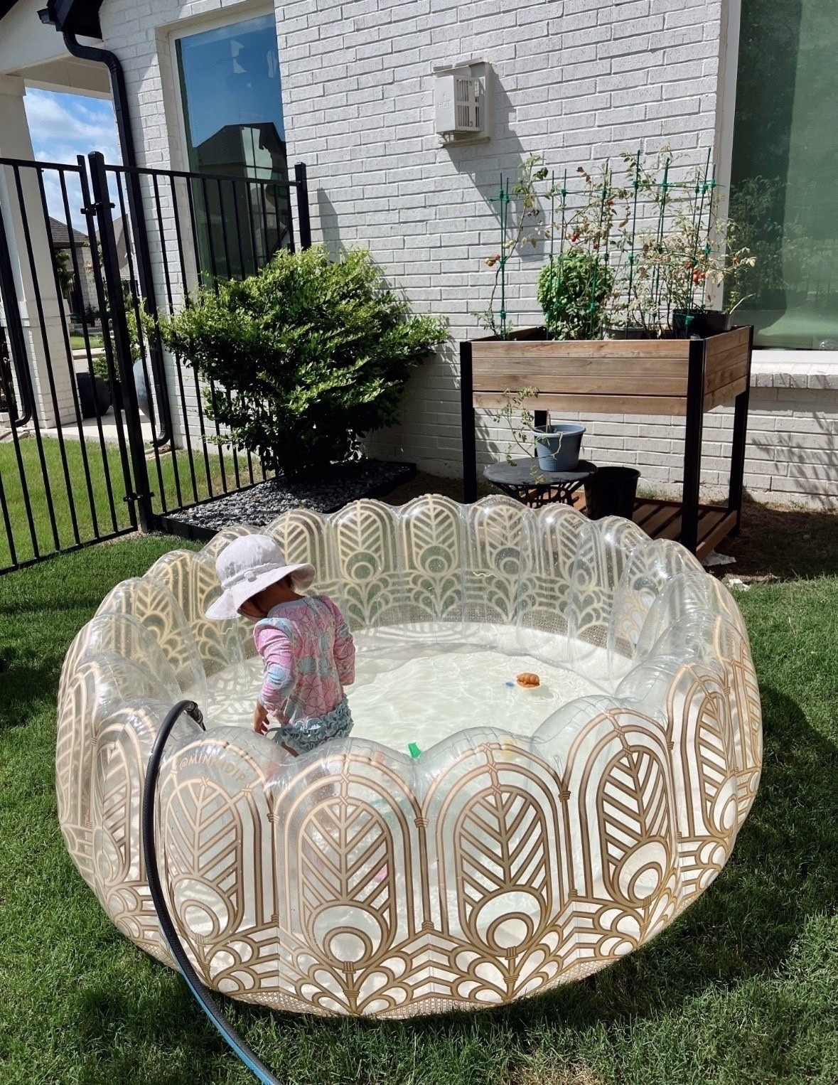 Outside blow up pool that comes in different patterns and perfect for the summer! Em loves it. 

#LTKHome #LTKKids
