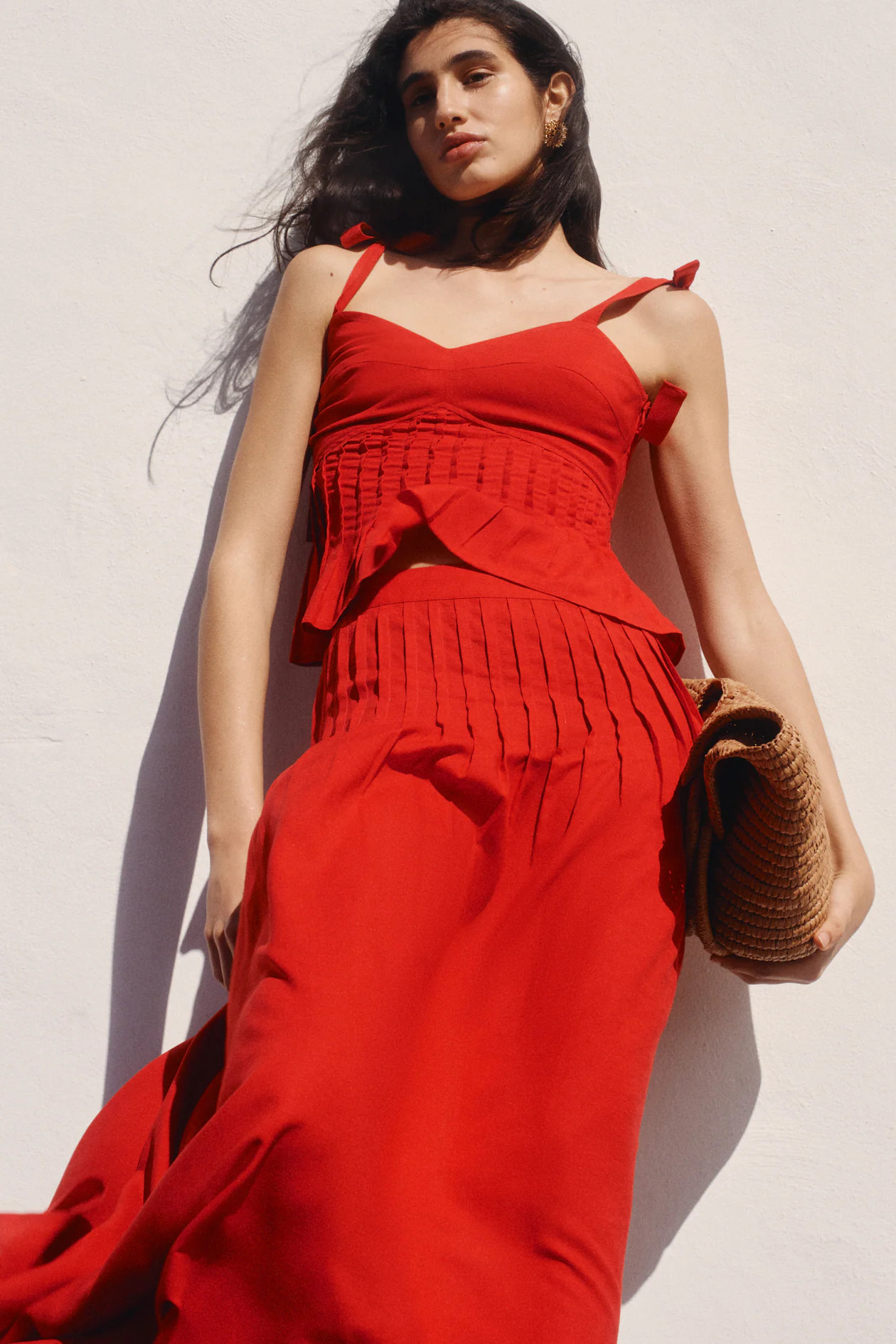 Pleated linen-blend skirt | H&M (UK, MY, IN, SG, PH, TW, HK)