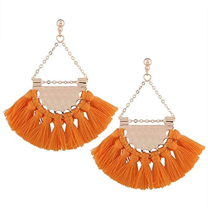 Solememo Classic 13 Colors Rope Tassel Earrings Bohemian Ethnic Jewelry Fashion Drop Dangle Earrings | Amazon (US)