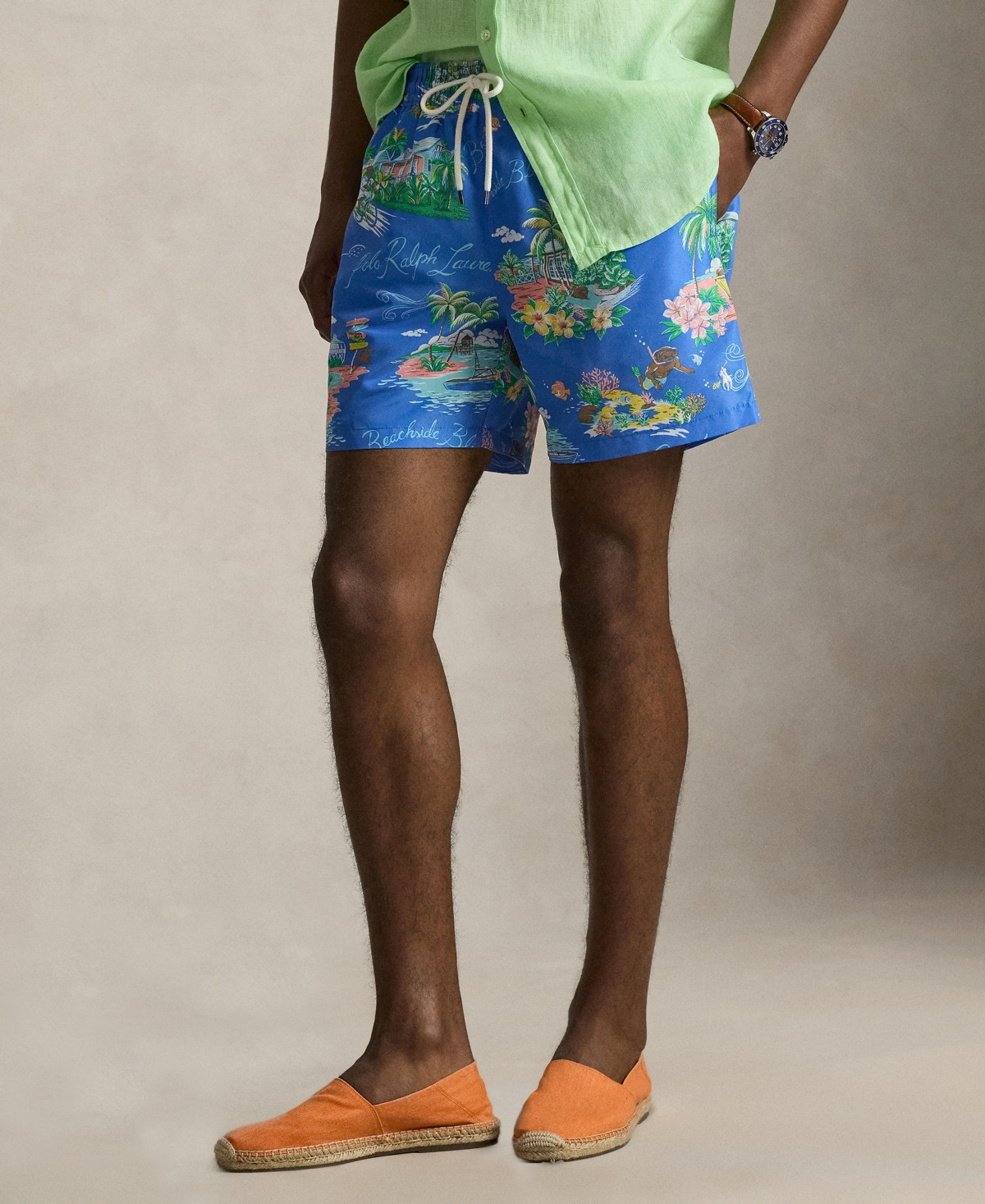Polo Ralph Lauren Men's Printed Swim Trunks - Blue Tropical | Macy's