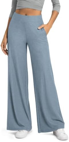 ODODOS Women's Extra Wide Leg Pants - Ultra Soft odSTRATUM Tech Casual Relaxed Lounge Pants with ... | Amazon (US)
