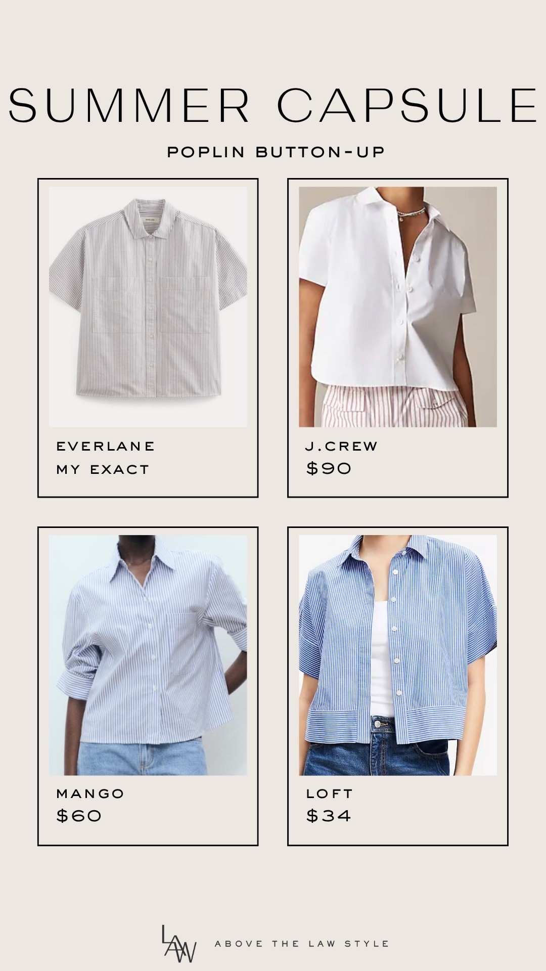 Summer Capsule: Poplin Shirt

#LTKFindsUnder50 #LTKStyleTip #LTKSummerEdit
