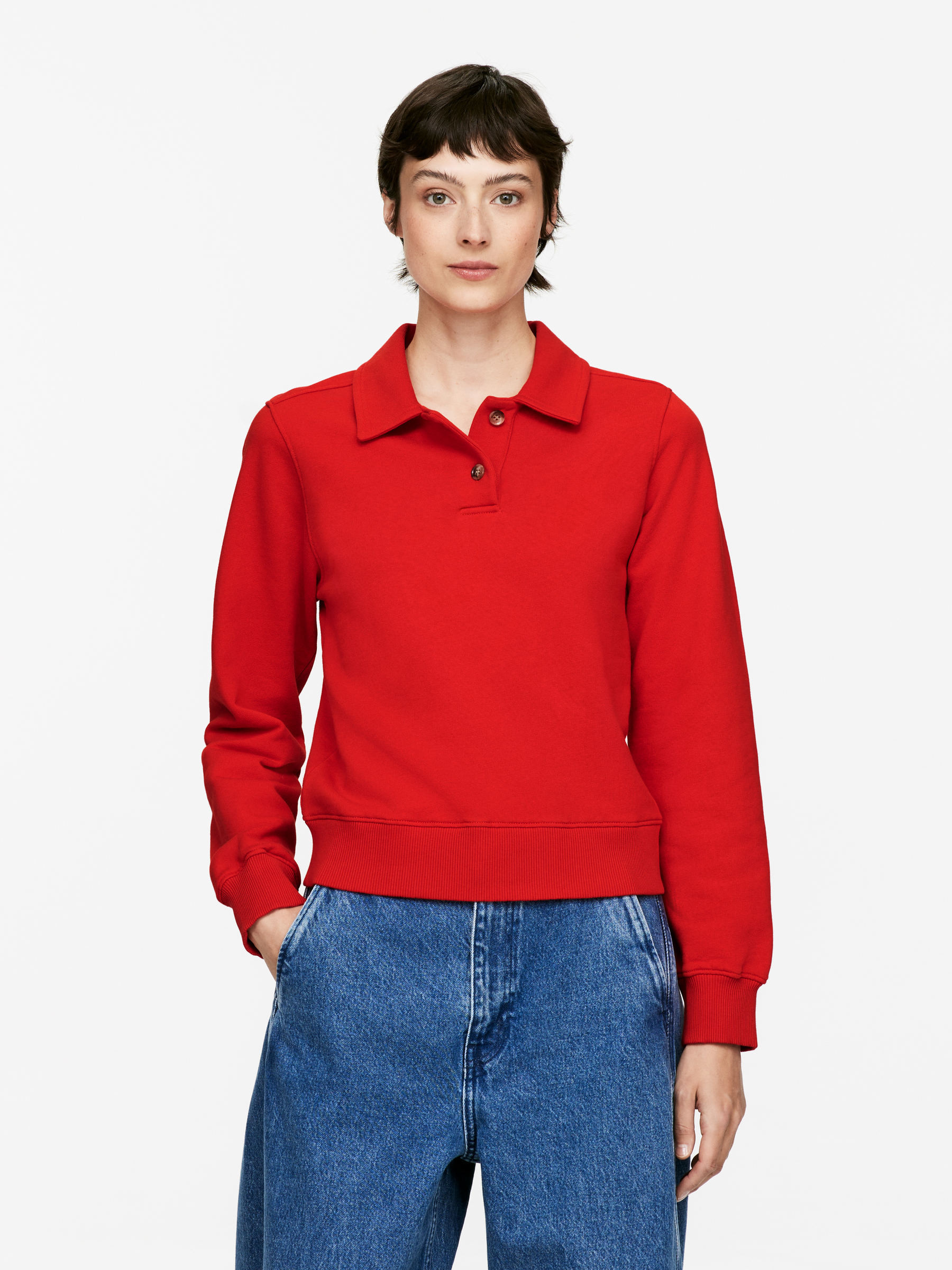 Poloshirt aus Frottee – Rot – Damen – ARKET DE | Arket EU