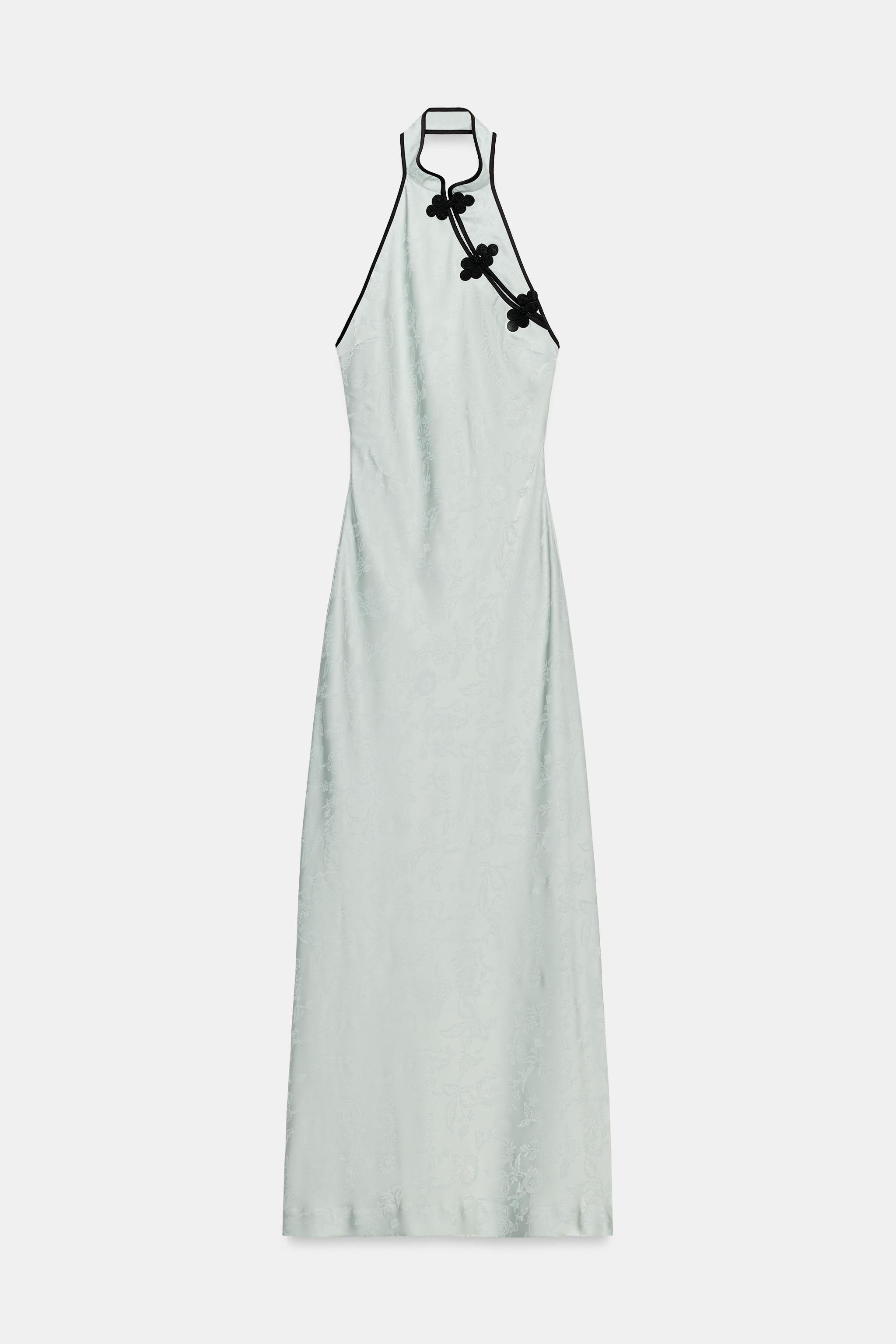 MIDI JACQUARD FROG FASTENING DRESS | Zara US