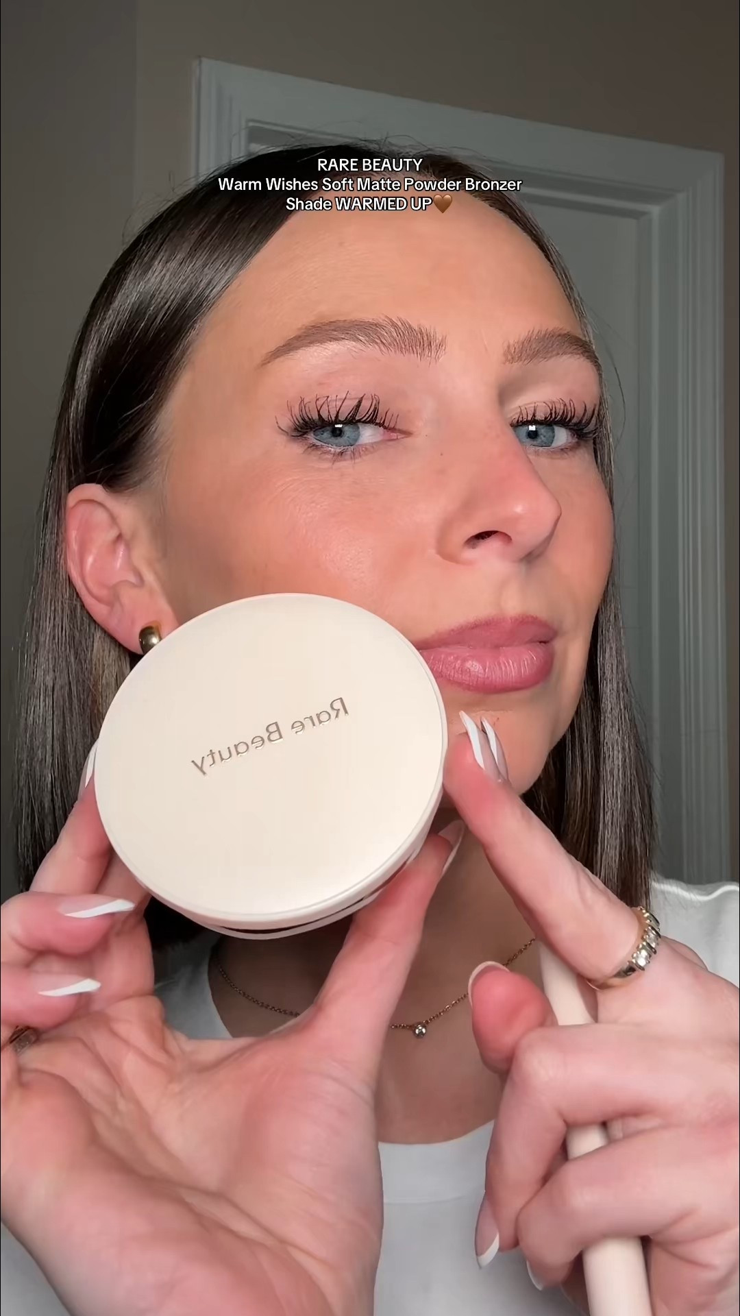 Omg so late to the party but hopefully still invited 🤎 this is the new Rare Beauty Warm Wishes Soft Matte Powder Bronzer shade warmed up! I definitely need to get a lighter shade like summer feels or sun blaze but for now this will do🫶🏻 the angled brush makes it easy to apply exactly where you want to and you can apply a little and build it up! I love how it looks what do you think?🤎 

#LTKSaleAlert #LTKBeauty #LTKgrwm