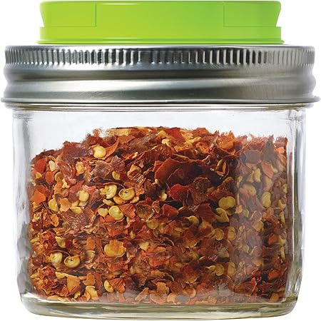 Jarware Spice Lids for Regular Mouth Mason Jars, Set of 2, Orange and Blue | Amazon (US)