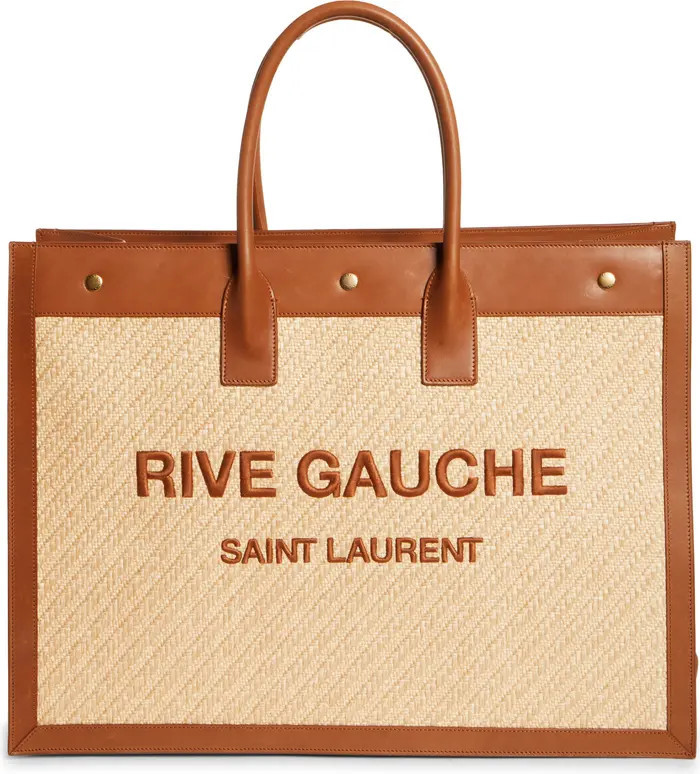 Large Rive Gauche Logo Canvas Tote | Nordstrom