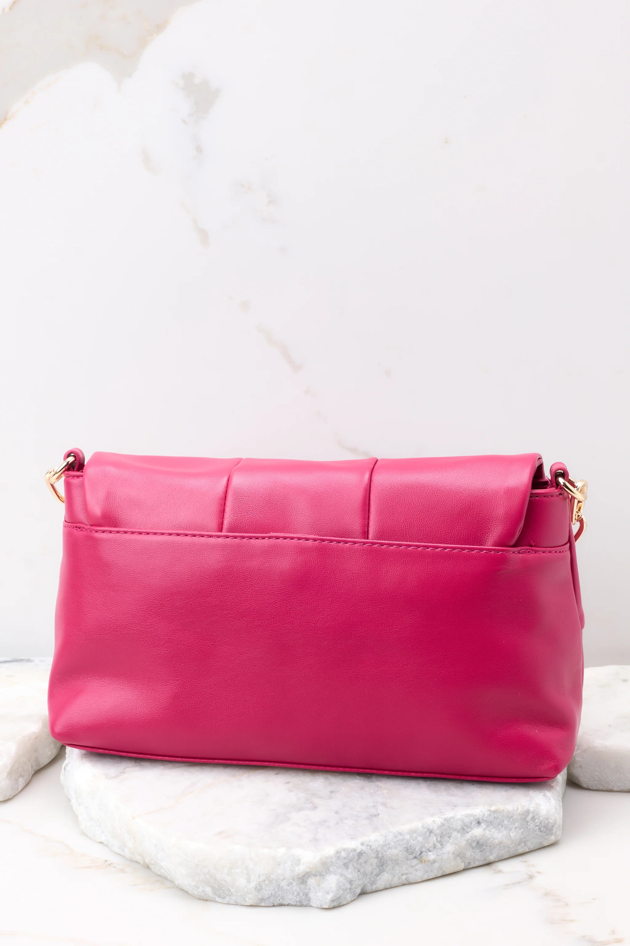 Captivatingly Chic Fuchsia Pink Bag | Red Dress 