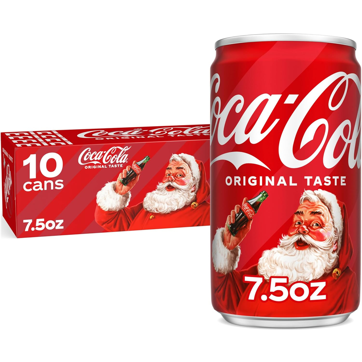 Coca-Cola Fridge Pack Soda Soft Drinks, 7.5 fl oz Cans, 10 Pack - Mini Soda Cans | Amazon (US)
