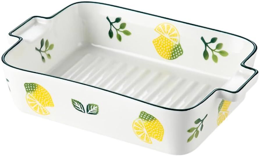 Lovely Lemon Ceramic Baking Dishes with Handles, Lasagna Pans, Casserole Dishes, Baking Pans for ... | Amazon (US)