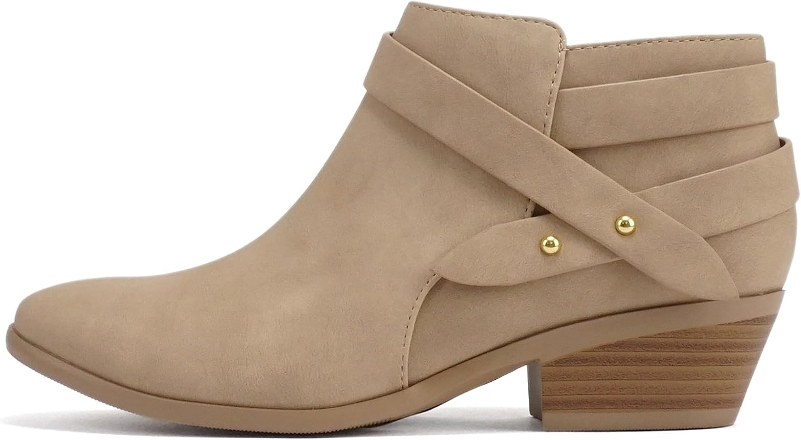 Soda SWEETEN Women's Fashion Closed Toe Multi Strap Ankle Bootie Block Heel | Amazon (US)