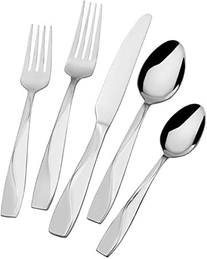 Gourmet Basics By Mikasa Barnard 45-Piece 18/0 Stainless Steel Flatware Set, Service For 8 | Amazon (US)