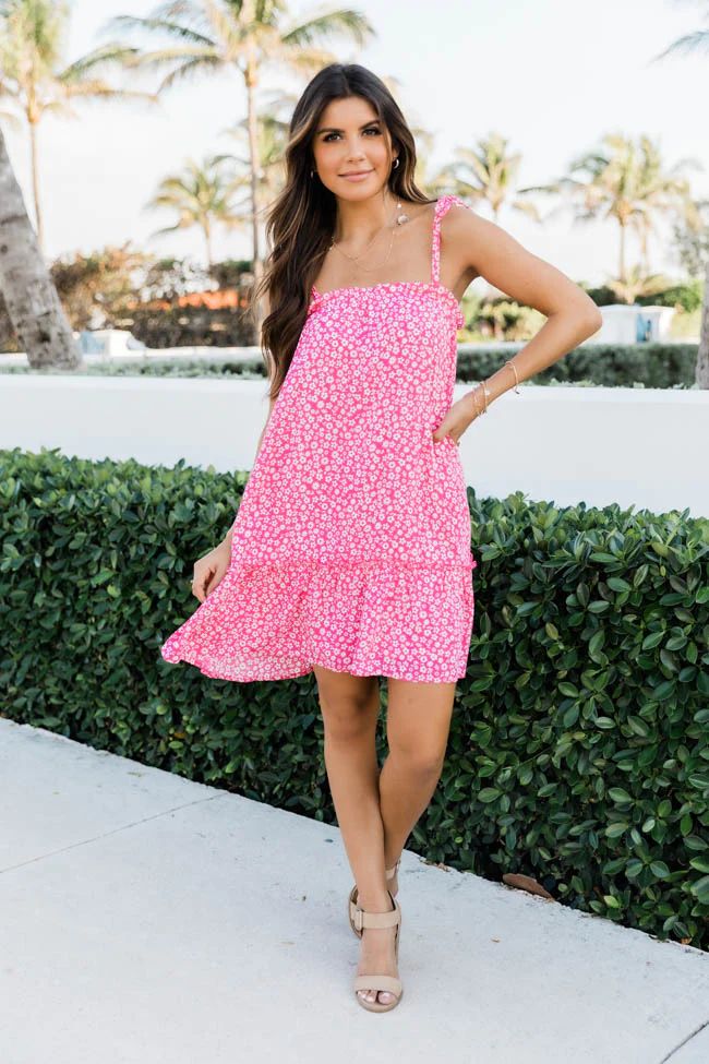 Getting Over You Ditsy Floral Pink Dress | The Pink Lily Boutique