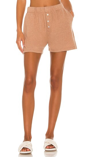 Sweater Henley Short in Camel | Revolve Clothing (Global)