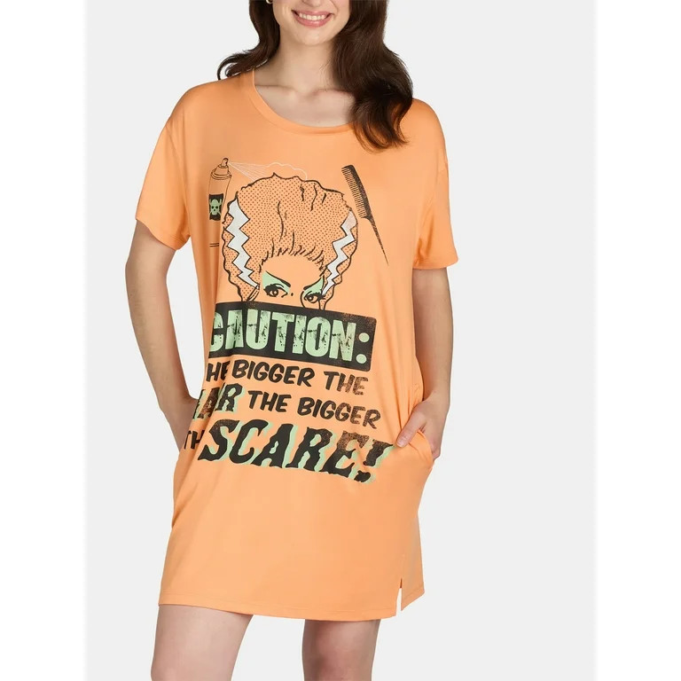 Women's Halloween Hair Sleepshirt Top by Way to Celebrate - Walmart.com | Walmart (US)