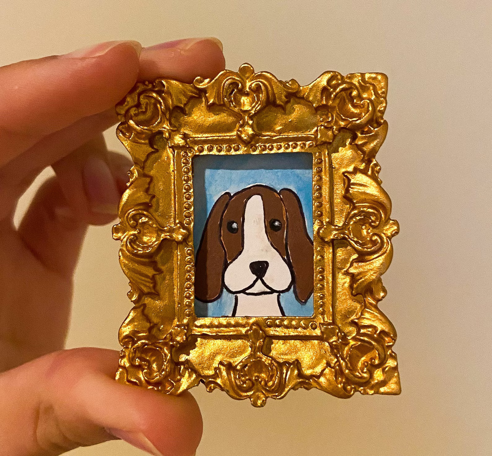 Hand-painted Beagle portrait mini magnet | Etsy (US)