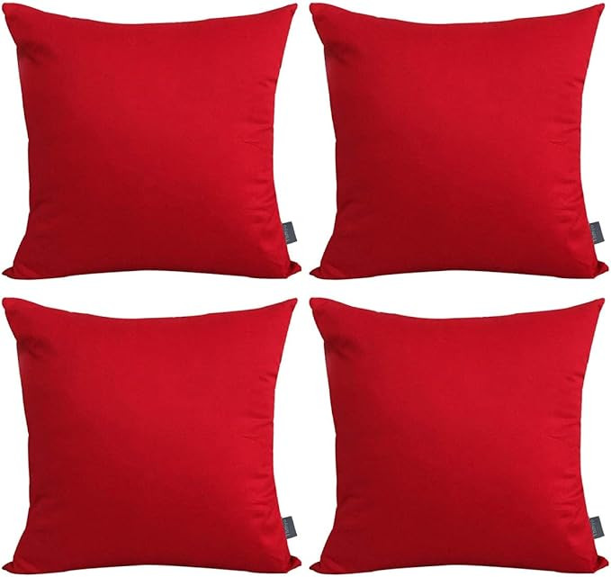 4-Pack Cotton Solid Decorative Throw Pillow Case Square Cushion Cover Pillowcase (Cover Only,No I... | Amazon (US)