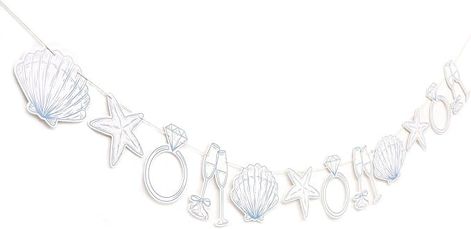 Last Toast On The Coast Banner - Coastal Bachelorette Decor,Seashell Garland Blue Bridal Shower B... | Amazon (US)