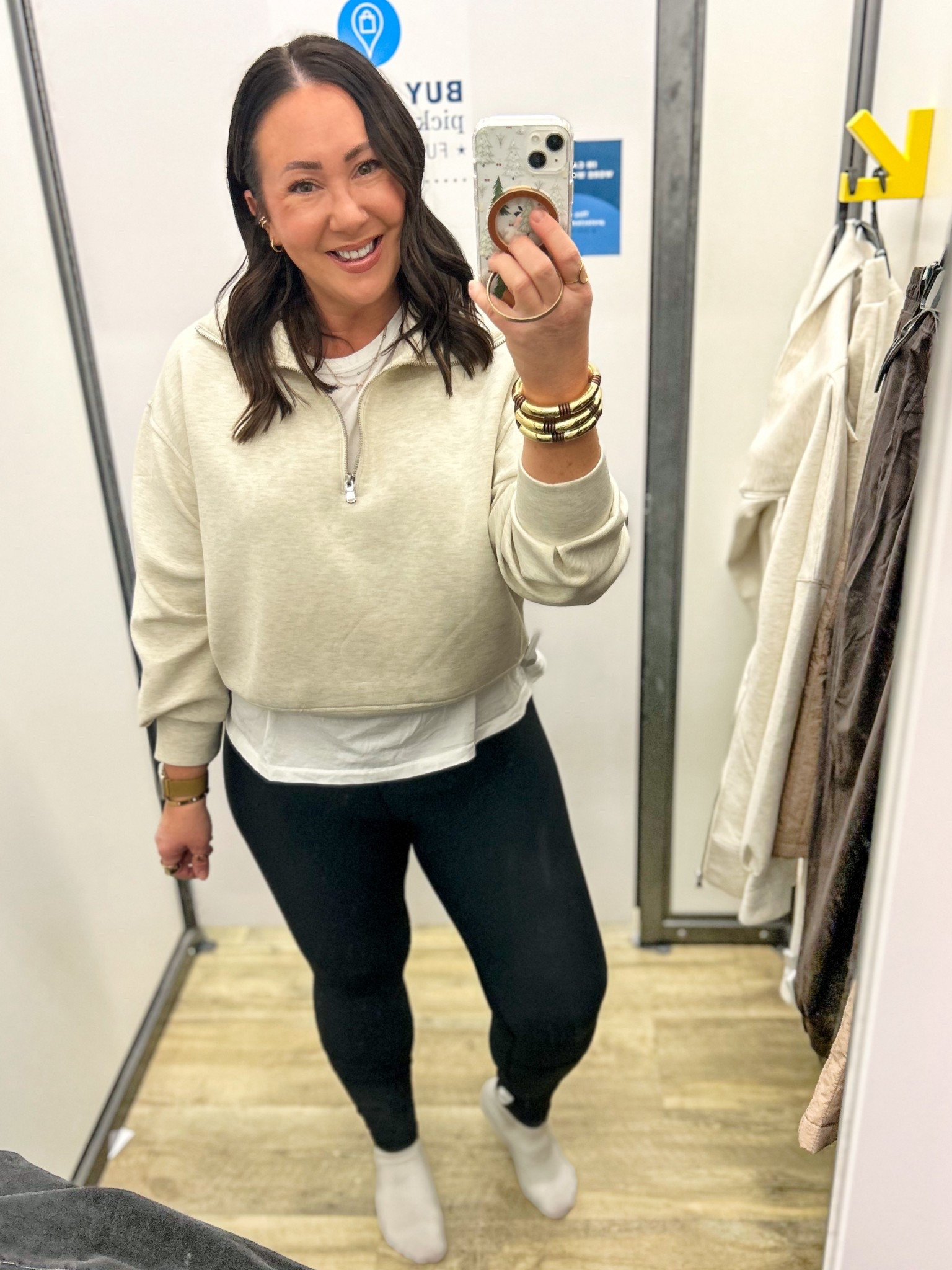 @oldnavy Powersoft leggings on sale for $16! Wearing a large regular in the full length leggings. No pockets! Super soft and comfy!  Love these. XL half zip. Feels like air essentials. On sale for $29! XL @gap tee  

#LTKFindsUnder50 #LTKActive #LTKSaleAlert