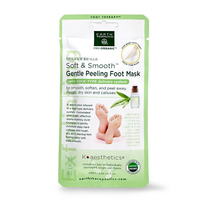 Earth Therapeutics Peeling Exfoliating Foot Mask - 1 Pair | Target