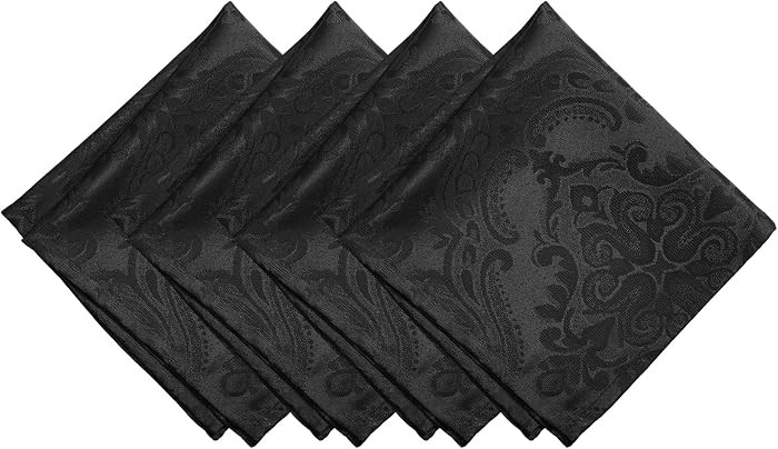 Threadmade Caiden Elegance Damask Waterproof, Stain & Wrinkle Resistant Fabric Napkins (Set of 4)... | Amazon (US)