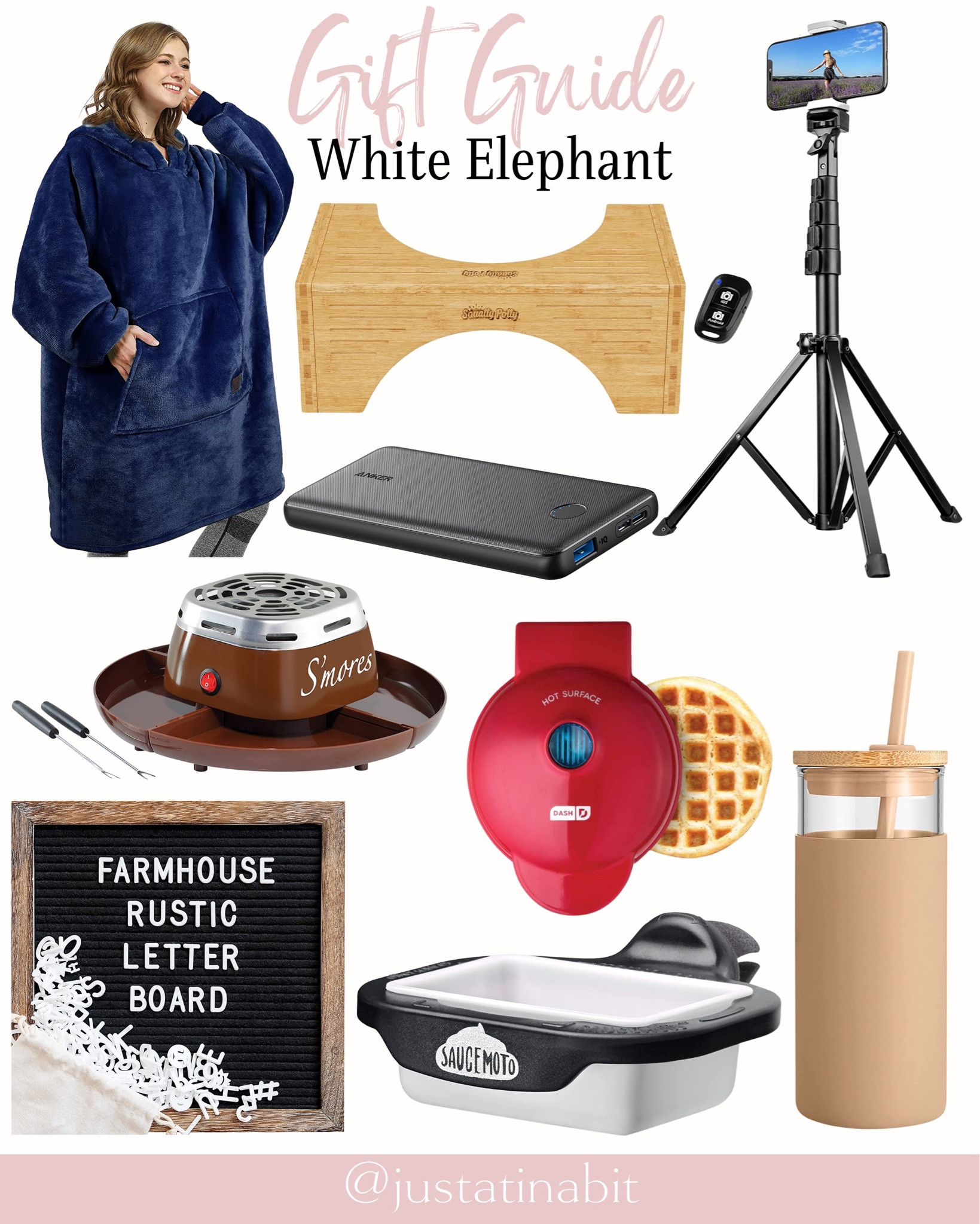 Gift Guide White Elephant - Gifts for Everyone - Smores Maker - Waffle Lover Gifts - Letter Board - Travel Cup - Car Sauce Dipper Accessory - Phone Tripod - Squatie Potty 

#LTKHoliday #LTKSeasonal #LTKGiftGuide