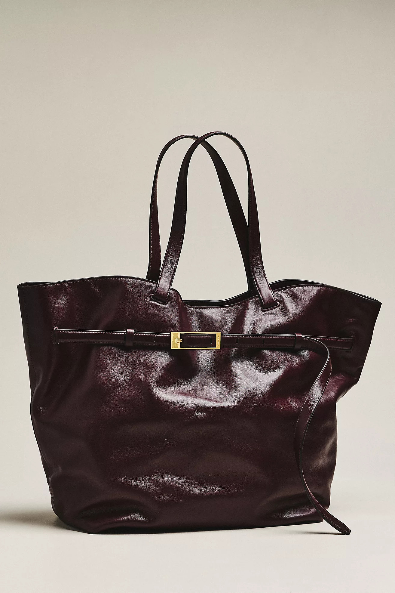 Anine Bing Elly Leather Small Tote Bag | Anthropologie (US)