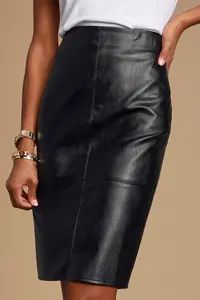 She's Irresistible Black Vegan Leather Pencil Skirt | Lulus (US)