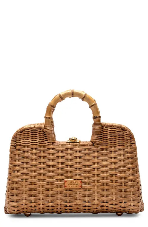 Frances Valentine Buzzy Woven Wicker Top Handle Bag in Toast at Nordstrom | Nordstrom