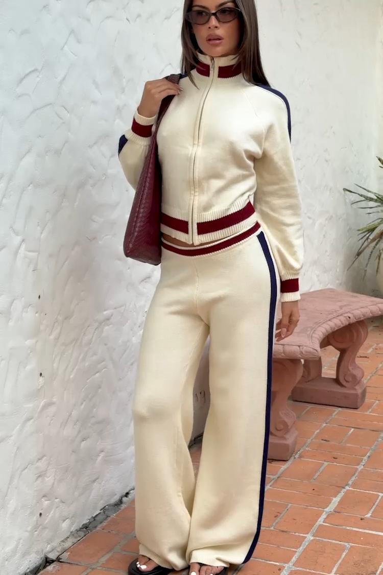 Okay this Beginning Boutique set is SO cute for fall 🤍🍂 I love the sporty stripe details with the cozy cream knit — it looks put together without trying too hard. Such an easy outfit for coffee runs, travel days, errands, casual weekends, or those “I want to be comfy but still cute” days. Just add sneakers, slides, or a cute shoulder bag and you’re good to go. #BeginningBoutique #FallOutfit #FallFashion #MatchingSet #CozyFallOutfit #CasualFallStyle #FallStyle #AutumnOutfit #ComfyCute #AirportOutfit #WeekendOutfit #FallWardrobe #LTKStyle 

 #LTKSeasonal #LTKU #LTKSaleAlert