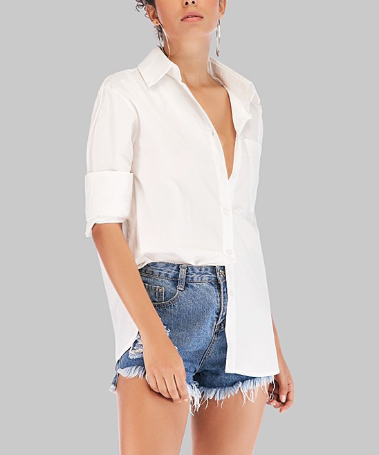 Nino Balcutti Women's Tunics White - White Button-Up - Women | Zulily